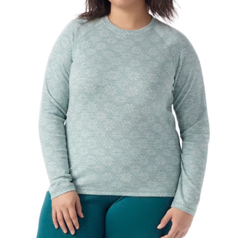 Smartwool Classic Thermal Merino Base Layer Crew Arctic Green Digi Snow